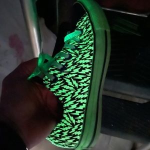GLOW IN THE DARK-DILLIGAF “Does it look like I give a f*%#” custom made chucks!